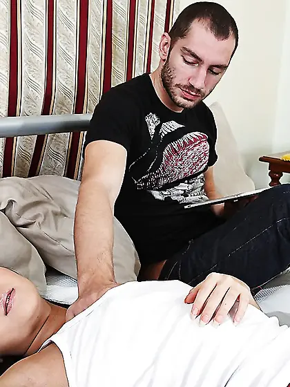 Guy comes to stepsister's bedroom an shoves cock in her mouth be