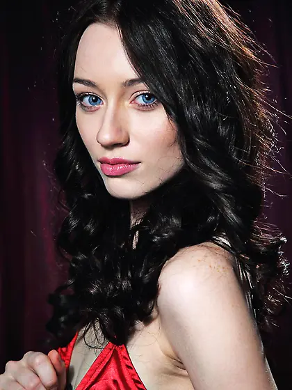 Topless chick Zsanett Tormay is playing with black pantyhose and