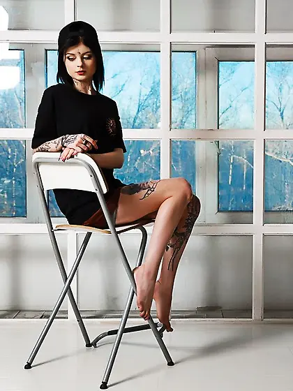 White teen black hair