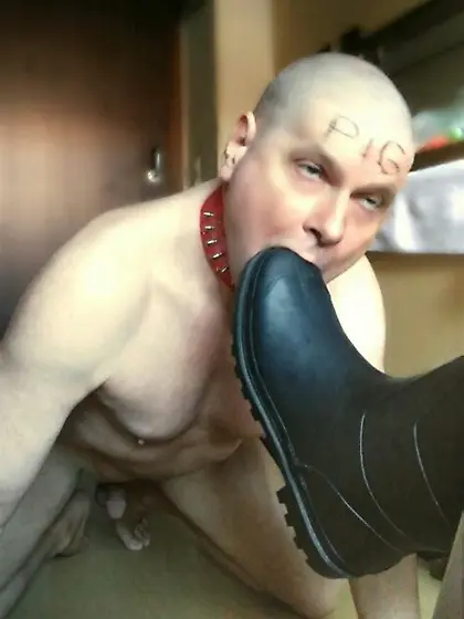 lutsch mir die stiefel schwule sklavensau