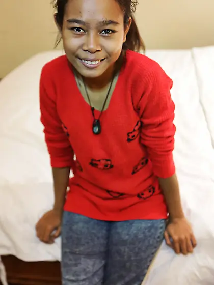 Petite Asian is happy to open her pussy for a big UK dick