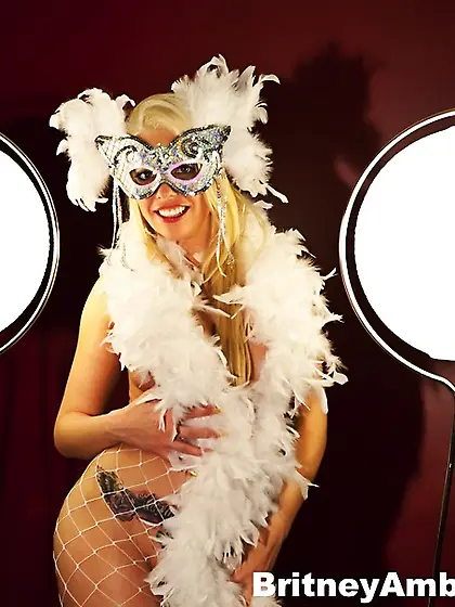 Tempting blonde white net