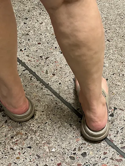 Beautiful BBW gilf feet at supermarket