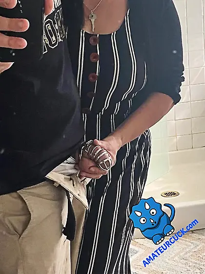 Cuckold locked chastity wife caged