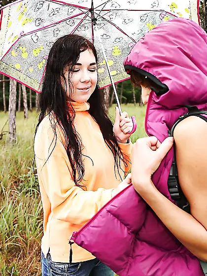 Hungarian small tits lesbian finger fucking