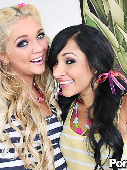 Slutty teen friends Kim Capri and Jessie Andrews get banged by h