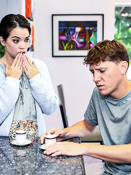 Spunky MYLF Angelina Moon gets eaten out and fucked through the