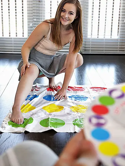 Innocent twister game turns into a hardcore pussy pounding