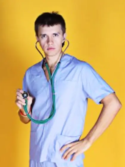 Brunette shaman perform close