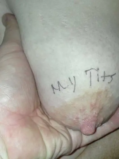 Wendy's saggy redhead tits exposed by husband