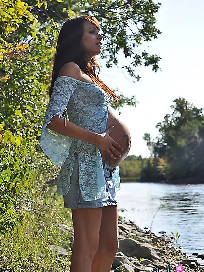 Beautiful pregnant woman naked