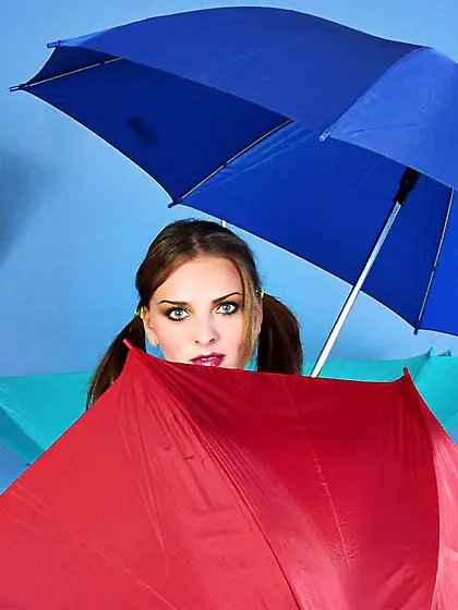 Cute teen chick Monica Woods strips her white lingerie and touch