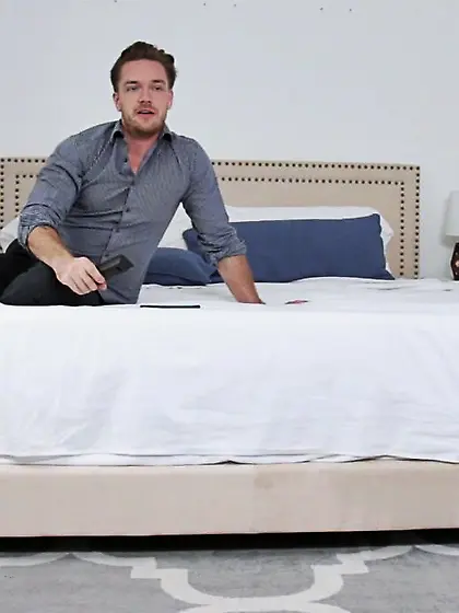 Naughty brunette admires big