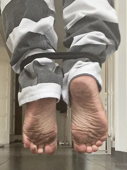 hanged dirty feet