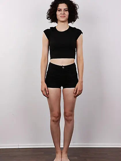 Stunning curly brunette slut