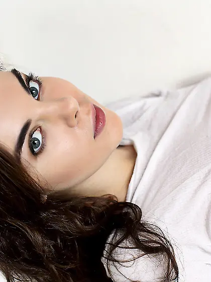 When taking erotic positions this lewd gal Dakota A shows shaved