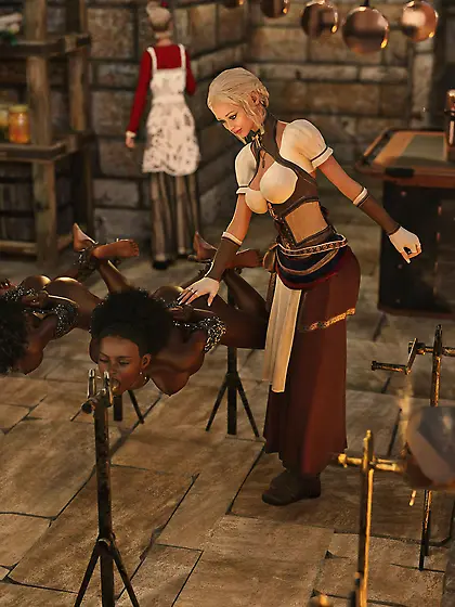 Black girls impaled waiting to be spitroasted