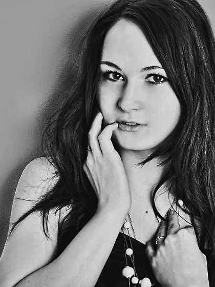 White teen black hair