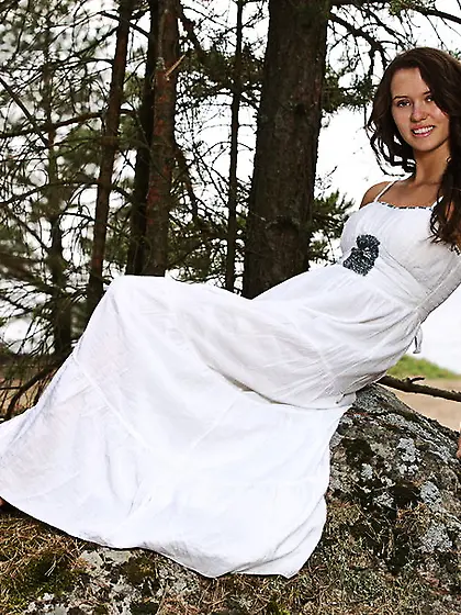 Curly haired brunette white