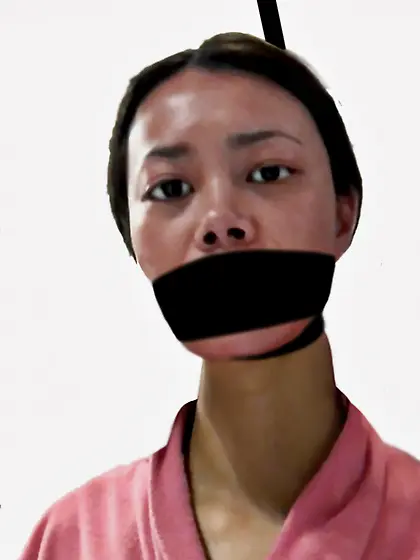 Make sure her elbows are tied tightly