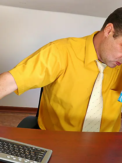 Pigtailed bimbo kneeling to blow her older...