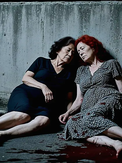 Grandmothers shot dead in their bare feet