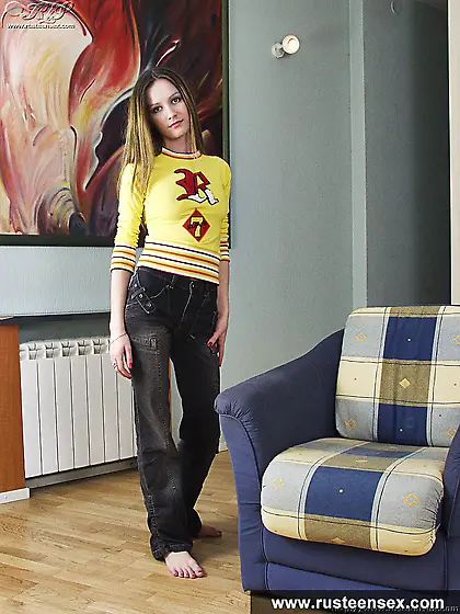 Teen brunette girl uses dildo on pussy