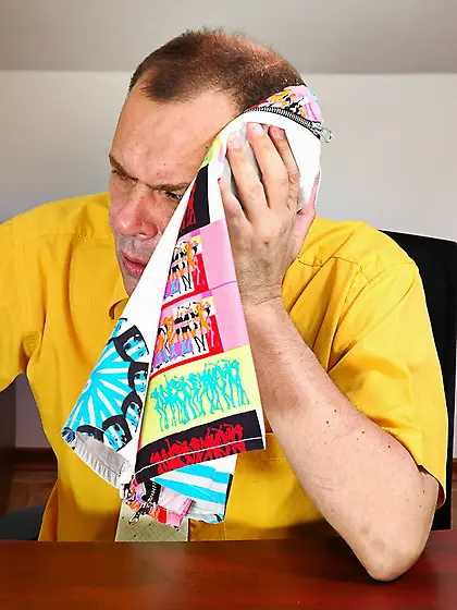 Pigtailed bimbo kneeling to blow her older...