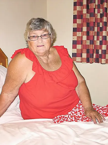 Enchanting platinum blonde grandma