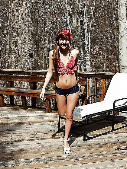 Stripping small tits teen