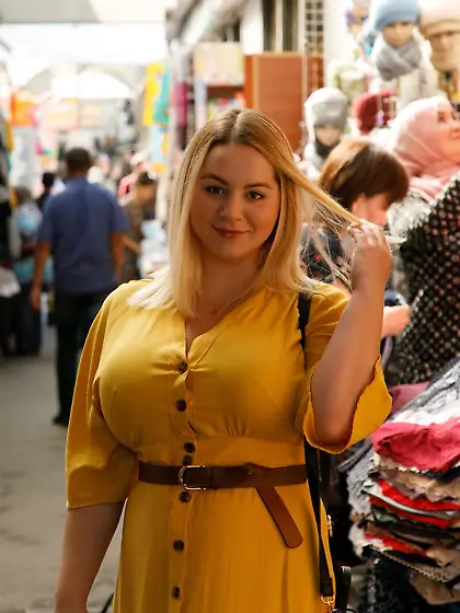 BBW Russian blonde teases with her giant...