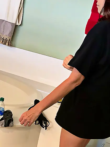 Spy on Real Mom undressing nude for shower