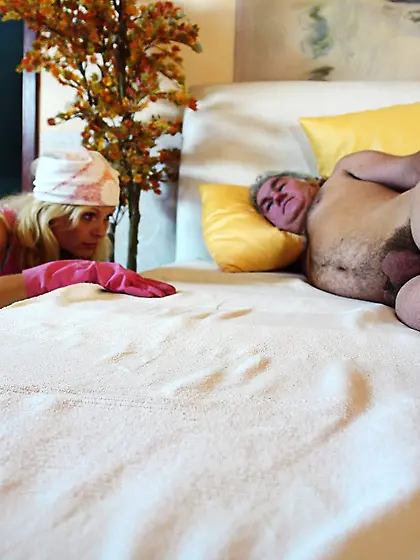 Teenage maid pleasing sleepy