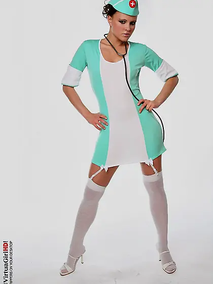 Monica Sweet is a naughty nurse that strips out of her seductive