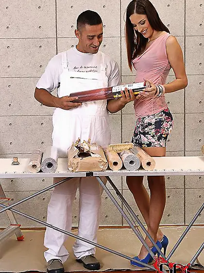 A hard dick is penetrating Demetris' tight ass. She is in love w