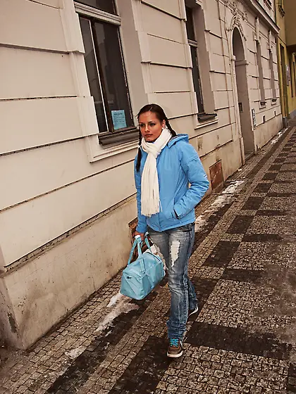 Mandy was walking around