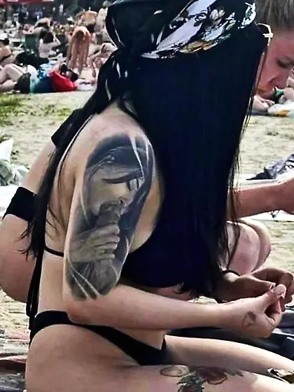 Tattoo on whore shows all what she is good at