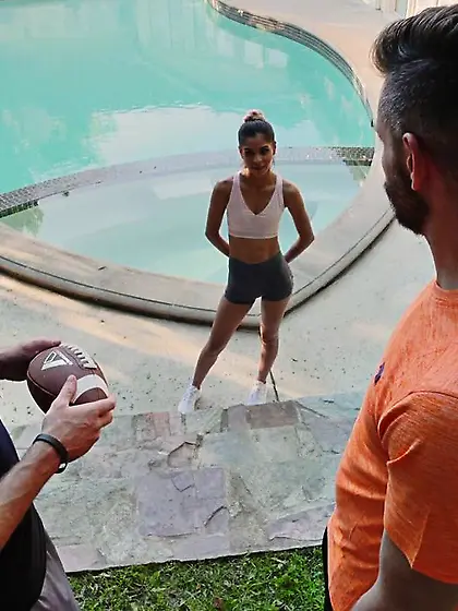 Skinny long-haired brunette hot