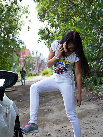 Cute brunette Roxy Sky enjoys intense anal sex with a stranger