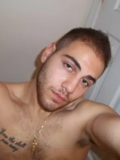 Brunette armoboy perform close