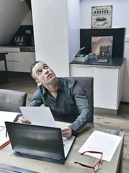 Office worker happy break