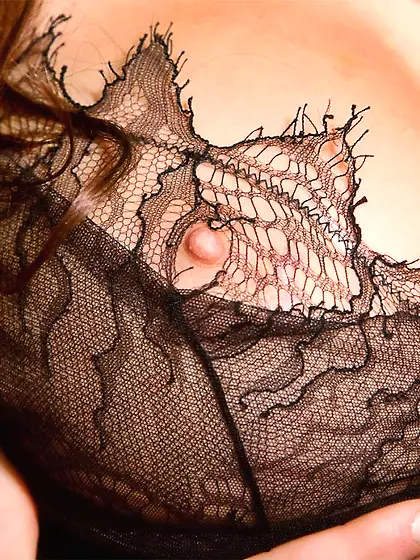 Babelicious Piper Fontaine in black lace lingerie gives a close-