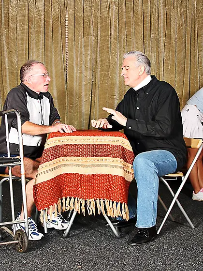 Horny grandpa releases big