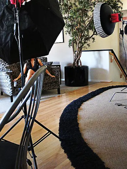 Behind the scenes of huge boobed brunette model Laura Lee showin