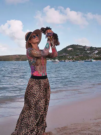 Paris Hilton on the beach