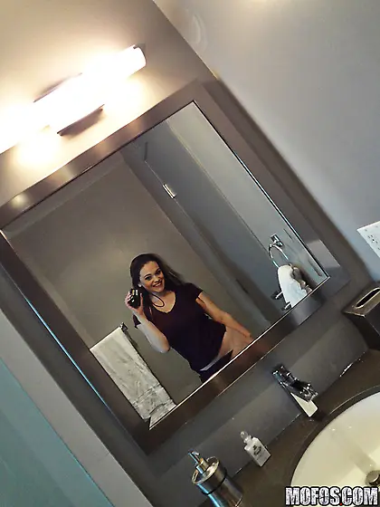 Floral dress brunette teen gets viciously banged in the elevator