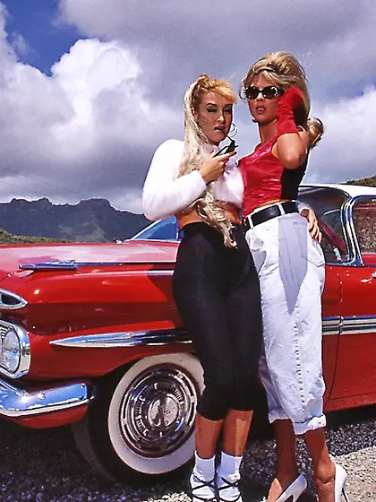 Hot cuties,  PJ Sparxx and Jill Kelly,  caress each other in their