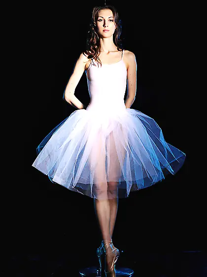 Skinny balerina Annett A is excitingly undressing and bending he