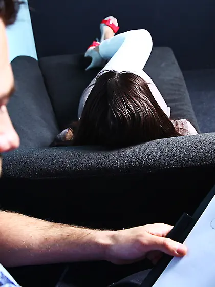 Handsome tall chick steamingly