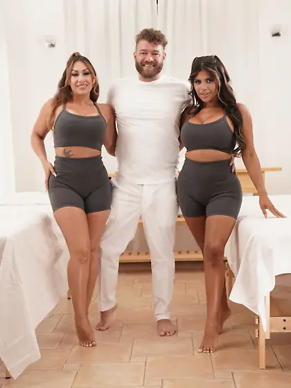 Spa day threesome surprise